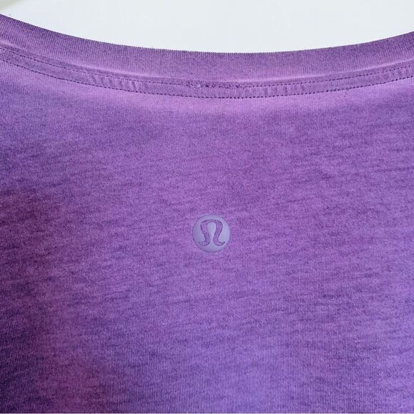 Lululemon Emerald Faded Washed Purple Ink Pima Cotton Long Sleeve Top | Size 8/M - Picture 10 of 10